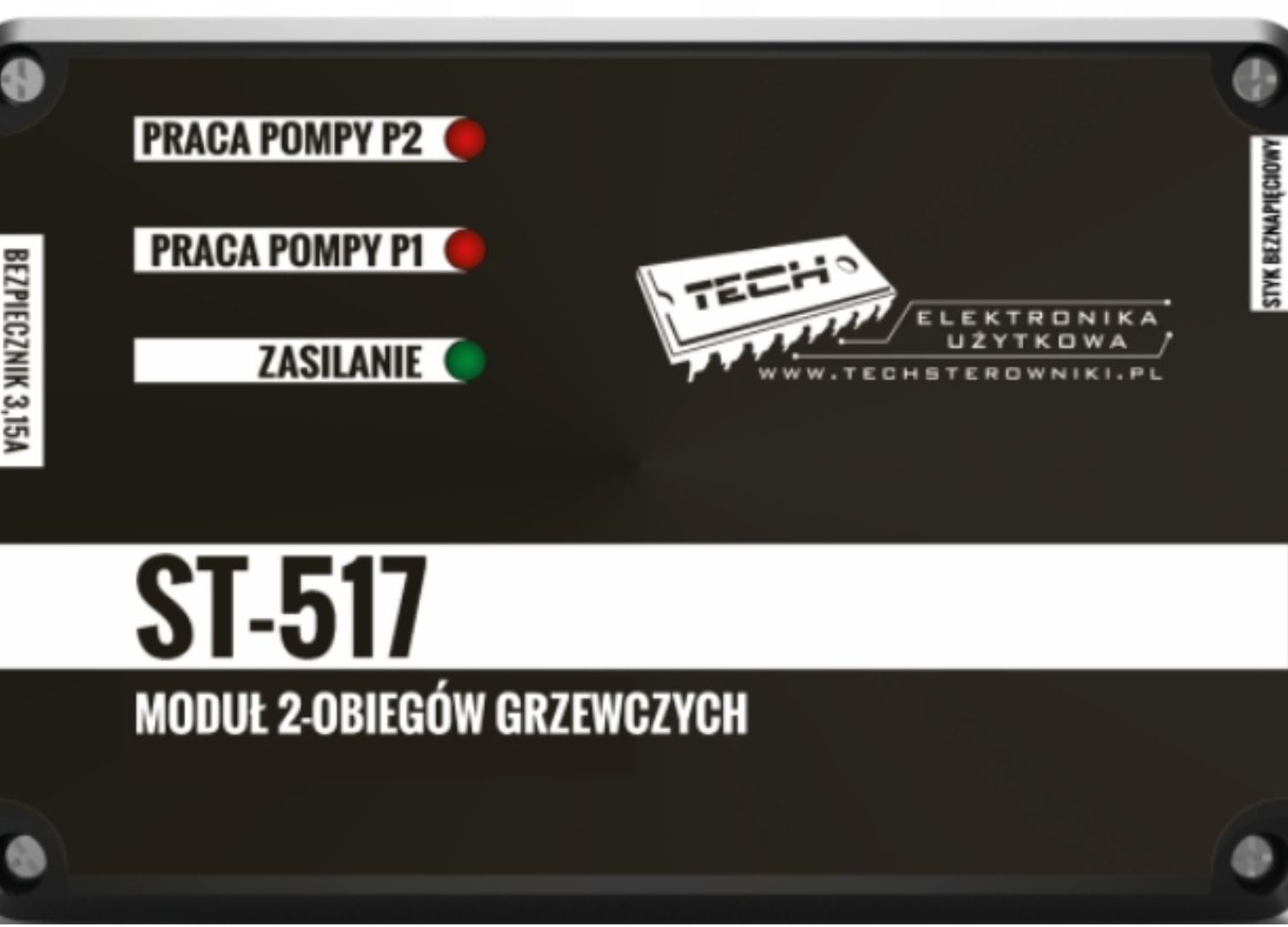 Moduł <p>dwóch obiegów grzewczych</p> <p>TECH ST-517 CZARNY</p>